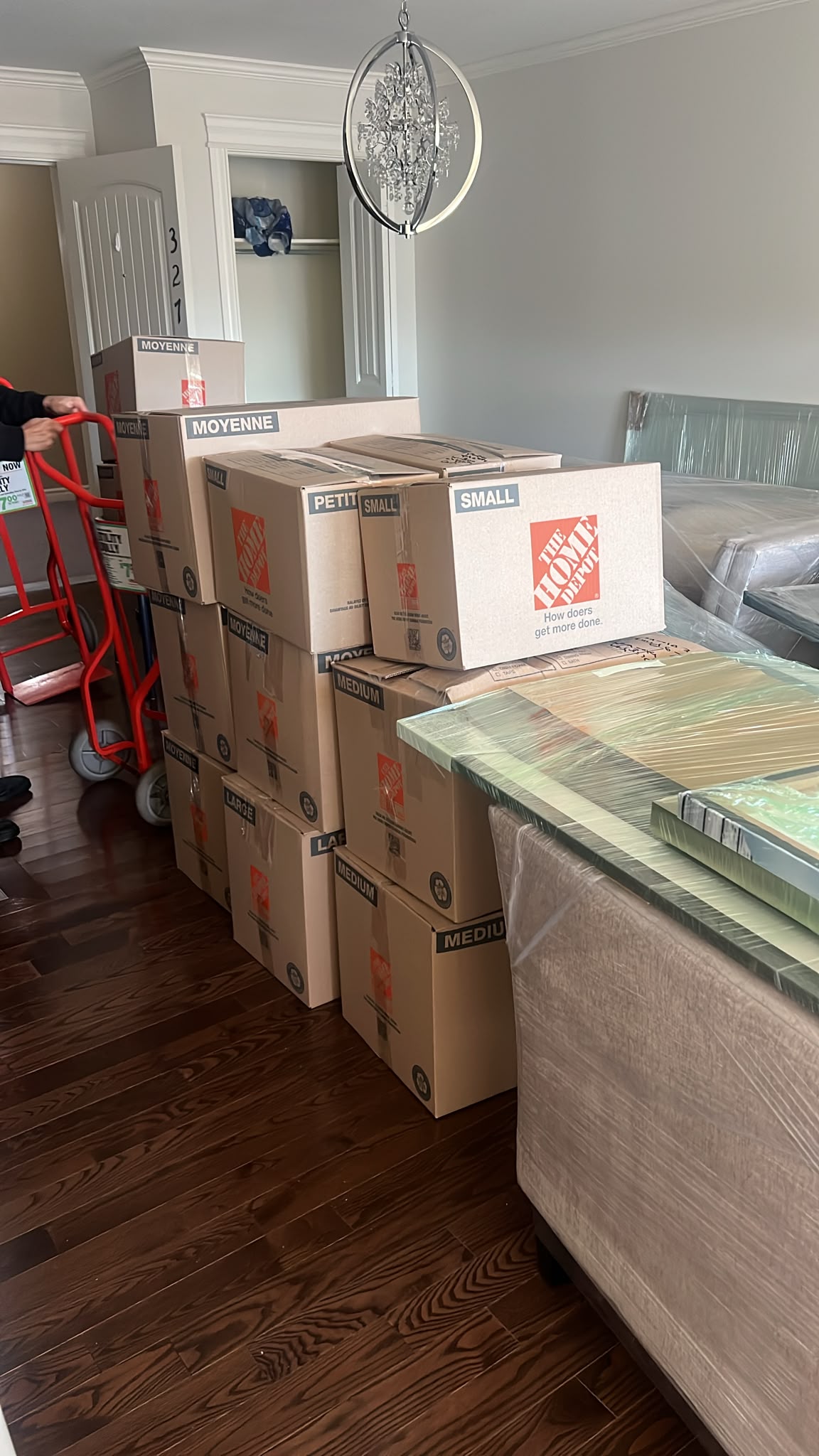 Moving boxes ready for a home relocation